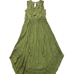 Ramy Brook Womens Dress Green Size M Embroidered Green *Read